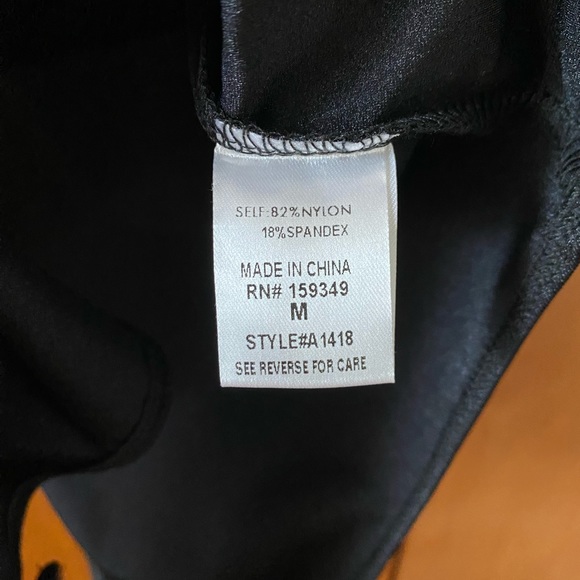 NWT Forever 21 Black Shimmer Stretch Bodysuit Size M - Picture 4 of 6